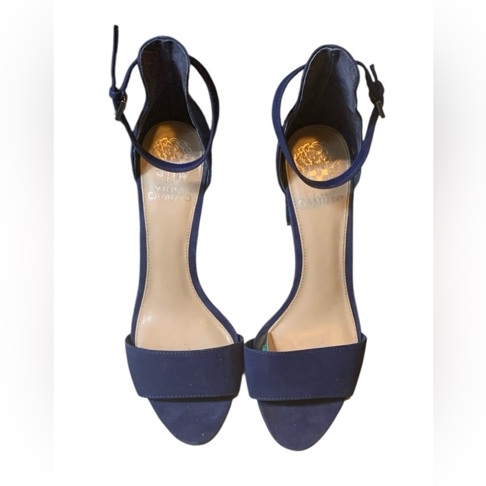 Vince Camuto Suede Navy Block Heels